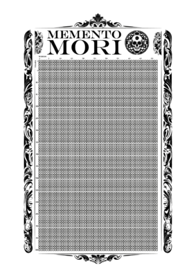 Memento Mori Kalender mit Dark Akademia Elementen