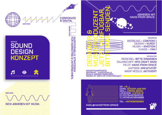 Sound Design Flyer Layout von Hans From Space - Vorder- und Rückseite